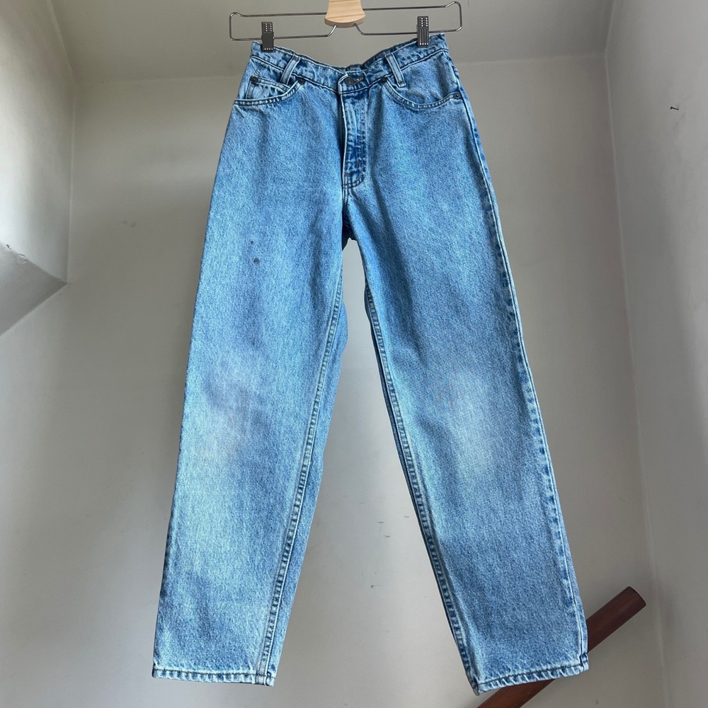 Vintage Levis 550 Student Jeans Size 26 Blue Orange Tab High Rise USA Distressed